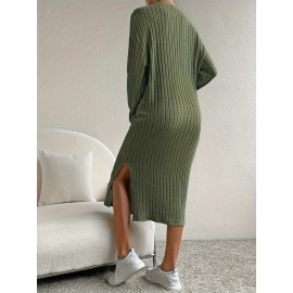 エレガントなソリッドカラードレス レディース