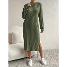 エレガントなソリッドカラードレス レディース