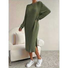 エレガントなソリッドカラードレス レディース