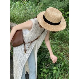 バックスリット付きの多用途ノースリーブニットドレス - カジュアルなラウンドネック、長袖、ルーズフィットの女性用、春/夏に最適