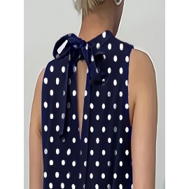 ミディアム＆ロングウェーブ ドット ラウンドネック 不規則テントスカート