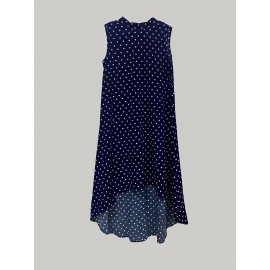 ミディアム＆ロングウェーブ ドット ラウンドネック 不規則テントスカート