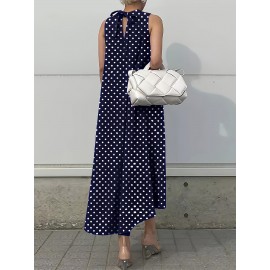 ミディアム＆ロングウェーブ ドット ラウンドネック 不規則テントスカート