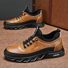 メンズ・ブリティッシュスタイル軽量衝撃吸収ハイキングシューズ - 通気性ファブリックライニング＆耐久性PVCソール、オールシーズンアウトドア・カジュアル＆ワークシューズ、レースアップクロージャー付き、ハイキングアクセサリー