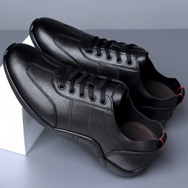 メンズ ホワイト フォーカス カジュアル スニーカー - 快適なショック吸収レースアップシューズ、ゴムソール、通気性のあるデザイン、日常着用、オールシーズンシューズ | ロートップファッション | ゴムソールスニーカー