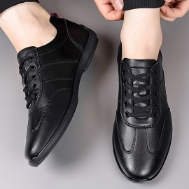 メンズ ホワイト フォーカス カジュアル スニーカー - 快適なショック吸収レースアップシューズ、ゴムソール、通気性のあるデザイン、日常着用、オールシーズンシューズ | ロートップファッション | ゴムソールスニーカー