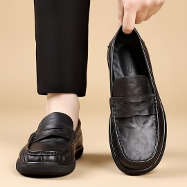 メンズ クラシック スリッポン ローファー - ブラック フェイク カバー、ホワイト ソール、ゴムアウトソール、快適でスタイリッシュなカジュアルウェア、毎日の履物 | クラシック ローファー デザイン | ゴムソール ローファー