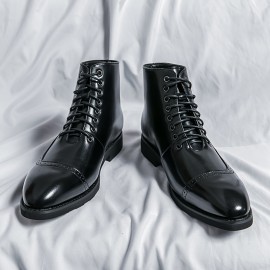 新作 メンズ 韓国風 ポインテッドトゥ カジュアル ハイトップシューズ 英国ビジネスレトロブーツ