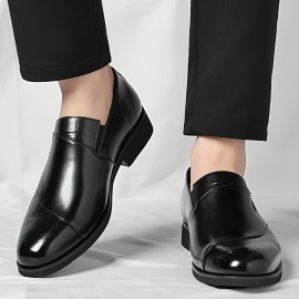 メンズ ハイクオリティの本物スリッポンローファー - ブラック 英国スタイル ポイントドゥ ビジネスカジュアルシューズ、ゴムソール、全年間対応、カジュアルシューズ | ポイントドゥシューズ | 耐久性のある構造