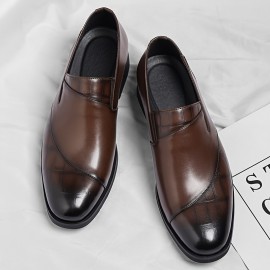 メンズ ハイクオリティの本物スリッポンローファー - ブラック 英国スタイル ポイントドゥ ビジネスカジュアルシューズ、ゴムソール、全年間対応、カジュアルシューズ | ポイントドゥシューズ | 耐久性のある構造