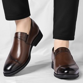 メンズ ハイクオリティの本物スリッポンローファー - ブラック 英国スタイル ポイントドゥ ビジネスカジュアルシューズ、ゴムソール、全年間対応、カジュアルシューズ | ポイントドゥシューズ | 耐久性のある構造