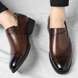 メンズ ハイクオリティの本物スリッポンローファー - ブラック 英国スタイル ポイントドゥ ビジネスカジュアルシューズ、ゴムソール、全年間対応、カジュアルシューズ | ポイントドゥシューズ | 耐久性のある構造