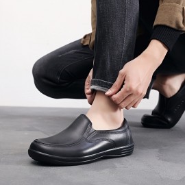 メンズオールシーズンスリッポンシューズ - ラウンドトゥのカジュアルブラックEVAスニーカー、キッチン、ホテル、オフィスでの使用に適した滑り止めソール、オフィス用靴 | カジュアルスリッポンシューズ | EVA製上部材