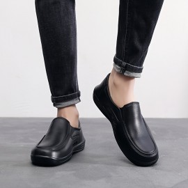 メンズオールシーズンスリッポンシューズ - ラウンドトゥのカジュアルブラックEVAスニーカー、キッチン、ホテル、オフィスでの使用に適した滑り止めソール、オフィス用靴 | カジュアルスリッポンシューズ | EVA製上部材