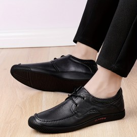 メンズ スリッポン ローファー - 本革アッパー＆ラバーソール、夏用通気性ロートップカジュアルビジネスシューズ、快適なラウンドトゥデザイン、オフィス＆セミフォーマルウェアに簡単スリップオンスタイル、耐久性のあるトラクションフットウェア、ドレッシーシューズ