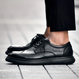 メンズ ブラック カジュアル レースアップ スニーカー - アッパー＆ラバーソール、ロートップ 快適ウォーキングシューズ、カジュアルウェア用靴 | ポリッシュ仕上げ | 合成皮革