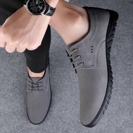 メンズ・ブリティッシュスタイル レースアップローファー - ポインテッドトゥ 通気性EVAインソール＆滑り止めラバーソール、オフィス・ドライビング・日常着用に適したロートップフォーマル＆カジュアルシューズ（ブラック/ブラウン/グレー）、多機能メンズローファー｜通気性デザイン