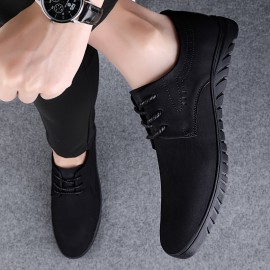 メンズ・ブリティッシュスタイル レースアップローファー - ポインテッドトゥ 通気性EVAインソール＆滑り止めラバーソール、オフィス・ドライビング・日常着用に適したロートップフォーマル＆カジュアルシューズ（ブラック/ブラウン/グレー）、多機能メンズローファー｜通気性デザイン