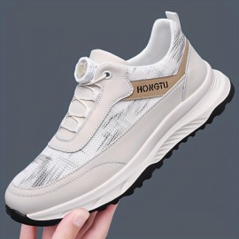 高品質のメンズアスレチックカジュアルシューズ - 通気性のあるメッシュ＆マイクロファイバー合成、バックルクロージャー付きのロートップデザイン、ゴムソール、快適なウォーキングシューズ|スリーキーデザイン|耐久性のあるゴムソール