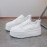 女性用白スニーカー、プラットフォーム、カジュアルで万能、耐久性のあるソール
