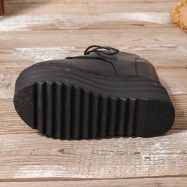 春秋新作！高身長効果、厚底プラットフォーム、白スニーカー