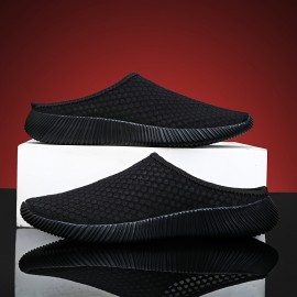 女性用通気性スリッポンカジュアルシューズ | オールシーズンの快適さ | 軽量ファブリックアッパー＆MDソール | 滑りにくい、耐久性のあるアウトドアフットウェア | カジュアルな服装にスタイリッシュなブラックミュール、日常履き | スリッポンミュール | 耐久性のある構造