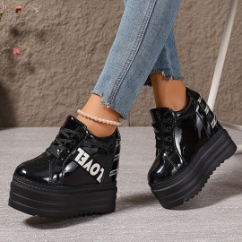 女性用白スニーカー、厚底、快適、通気性抜群、オールシーズン