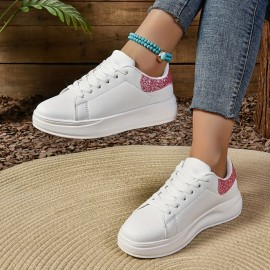 女性用のプラットフォームスケートシューズ、おしゃれなソフトソールのロートップスポーツシューズ、オールマッチのアウトドアスニーカー