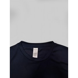 メンズカジュアル半袖Tシャツ、DRベアグラフィックプリント付き - ネイビーブルーラウンドネックティー、洗濯機可レギュラーフィットノベルティトップ、カジュアルアタイト用の手軽なおしゃれな服装 | コントラストデザインシャツ