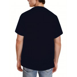 メンズカジュアル半袖Tシャツ、DRベアグラフィックプリント付き - ネイビーブルーラウンドネックティー、洗濯機可レギュラーフィットノベルティトップ、カジュアルアタイト用の手軽なおしゃれな服装 | コントラストデザインシャツ