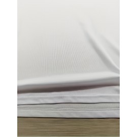 メンズカジュアルサマータイムス - ホワイト、ラウンドネック、幾何学パターン、ショートスリーブ、ポリエステル生地、140gm²、アウトドアウェア、アウトドア服 | カジュアルスタイル | 軽量Tシャツ