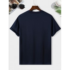 メンズカジュアルペンギングラフィックTシャツ - ソフト、快適、通気性のある夏用Tシャツ、スタイリッシュなペンギンデザイン、日常着やスポーツアクティビティに最適、スポーティカジュアルウェア | ペンギンプリントトップ | 快適フィット、ペンギンアクセサリー