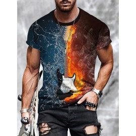 メンズカジュアル半袖Tシャツ、ポリエステル100％無地クルーネックTシャツ、伸縮性のある夏のアウトドアスポーツレジャーウェア