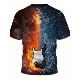 メンズカジュアル半袖Tシャツ、ポリエステル100％無地クルーネックTシャツ、伸縮性のある夏のアウトドアスポーツレジャーウェア