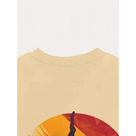 メンズ レゲエ風 グラフィックTシャツ - ビビッドなドレッドロックキャラクタープリント、通気性ポリエステルニット、レギュラーフィット半袖ティー 夏のカジュアルウェア＆週末のお出かけ用、カジュアルスタイルTシャツ｜洗濯機対応トップ