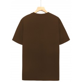 メンズナナグラフィックTシャツ - 茶色のカジュアルなクルーネックTシャツ、スタイリッシュなプリント、快適な夏のアウトドアウェア、洗濯機で洗える、レギュラーフィット