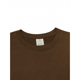 メンズナナグラフィックTシャツ - 茶色のカジュアルなクルーネックTシャツ、スタイリッシュなプリント、快適な夏のアウトドアウェア、洗濯機で洗える、レギュラーフィット