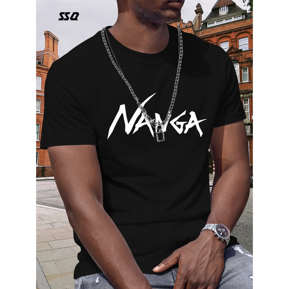 メンズナナグラフィックTシャツ - 茶色のカジュアルなクルーネックTシャツ、スタイリッシュなプリント、快適な夏のアウトドアウェア、洗濯機で洗える、レギュラーフィット