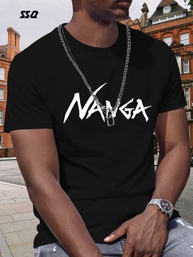 メンズナナグラフィックTシャツ - 茶色のカジュアルなクルーネックTシャツ、スタイリッシュなプリント、快適な夏のアウトドアウェア、洗濯機で洗える、レギュラーフィット